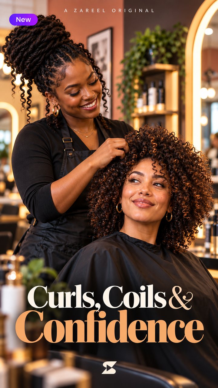 Concept poster: Curls, Coils & Confidence